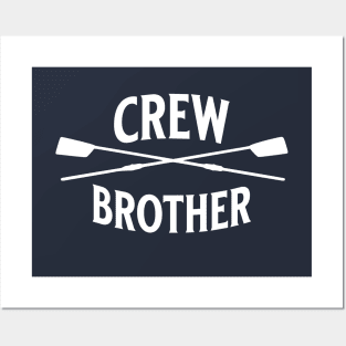 Crew Rowing Brother Sculling Vintage Crossed Oars Posters and Art